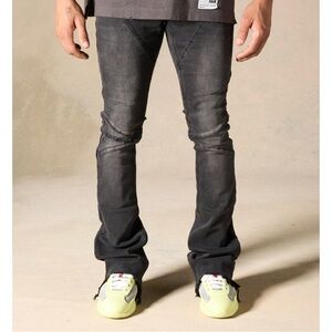Serenede “nickel” stacked vintage gray washed jeans size 44